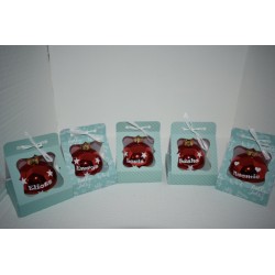 boule prenom dans son écrin (différentes  couleurs de boules )