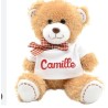 Peluche ours brun H 19 cm avec mini tee-shirt QUE JE PERSONNALISE AVEC UN PRÉNOM, UNE IMAGE, UN MESSAGE OU UNE PHOTO