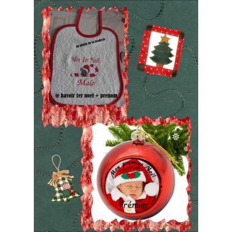 bavoir et boule de noel