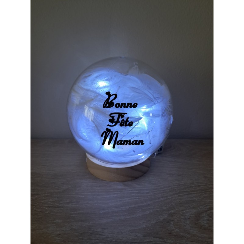 globe  personnalisé plume lumineux