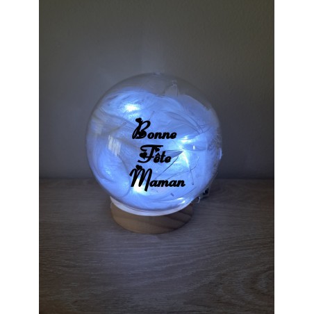 globe  personnalisé plume lumineux