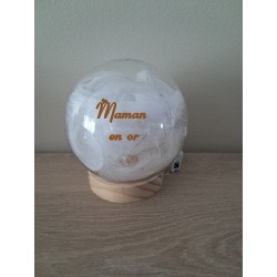 globe  personnalisé plume lumineux