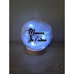 globe  personnalisé plume lumineux