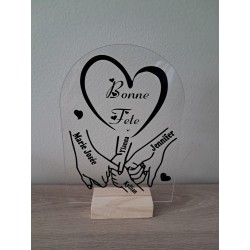 cadre  avec mains sur socle 15,5cm sur 9.50 cm