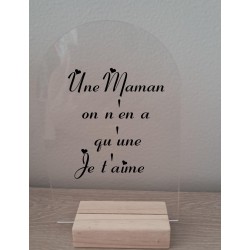 cadre  sur socle 15,5cm sur 9.50 cm  texte au choix