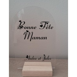 cadre  sur socle 15,5cm sur 9.50 cm  texte au choix