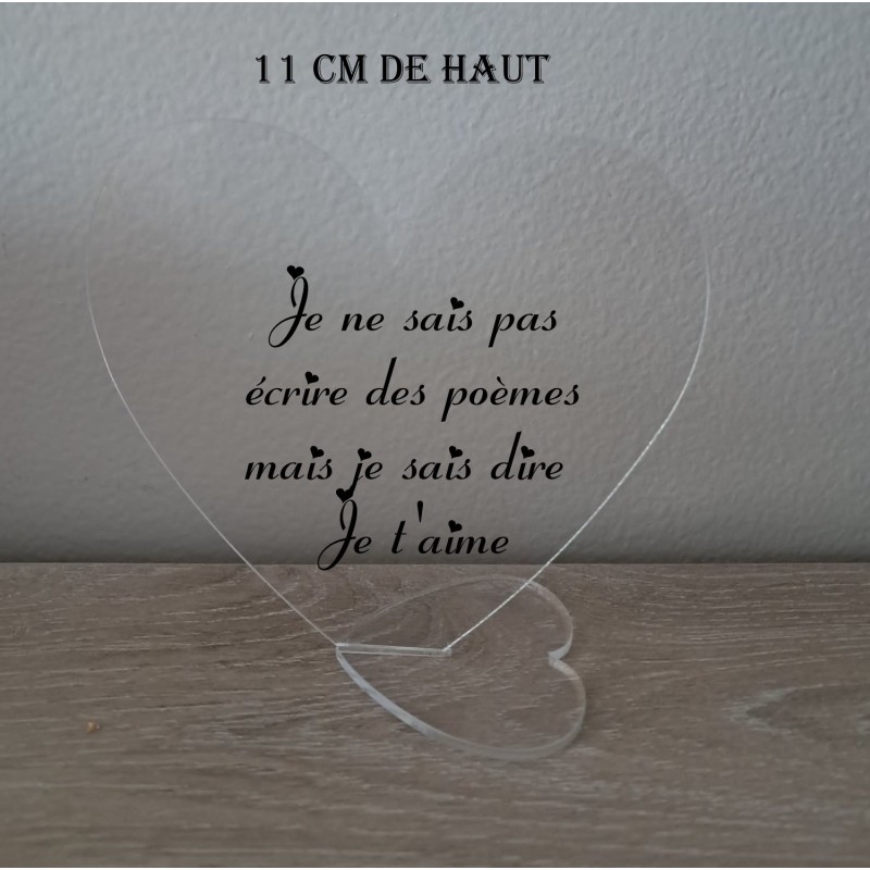 cadre  sur socle coeur  texte au choix