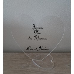 cadre  sur socle coeur  texte au choix