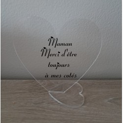 cadre  sur socle coeur  texte au choix