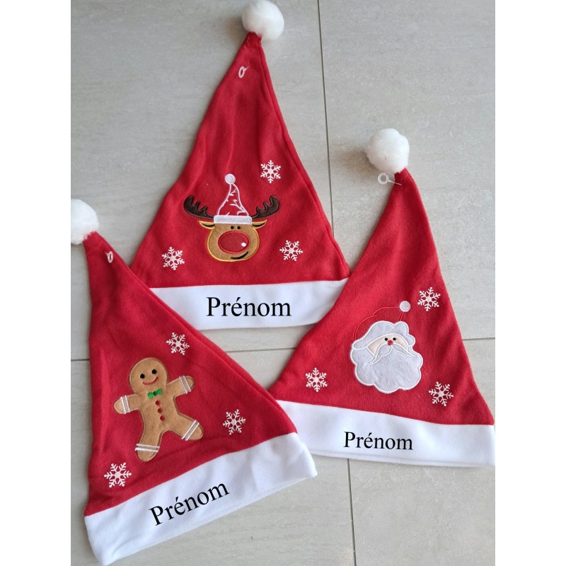 bonnet de Noel  avec le prenom de votre choix