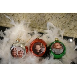 boule avec la photo de vote choix existe en 3 couleurs or , argent et rouge