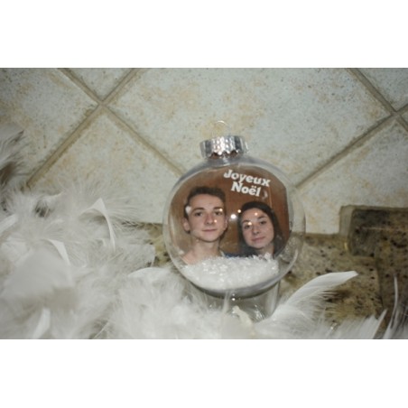 boule de noel neige avec la photo de votre choix