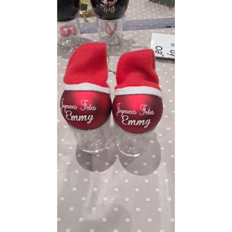 boule  Bonnet de Noel  avec 1prenom